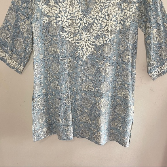 AMAYA Paisley Print Cotton Tunic Hand-Stitched Embroidery, EU 40 (US 10) - Picture 3 of 10